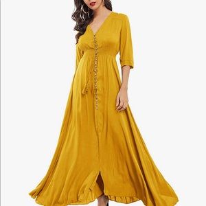Women's Half Sleeve Split Maxi Dress